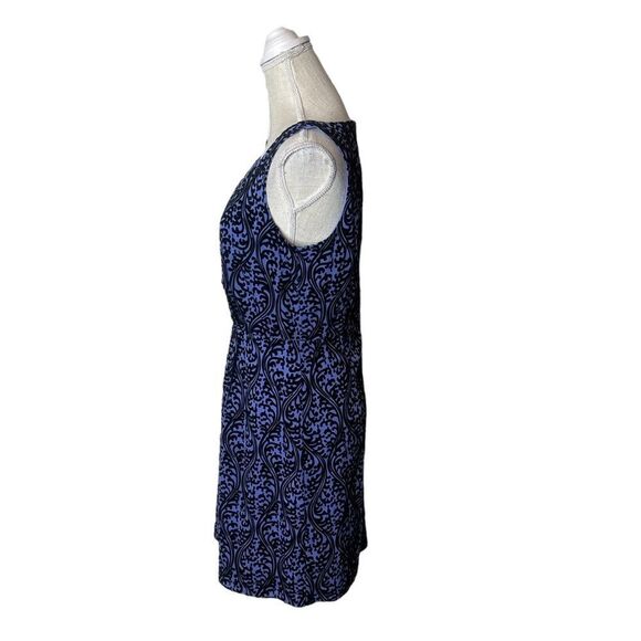 Ann Taylor Loft Factory Periwinkle & Black Velveteen Tapestry Damask Dress - Picture 8 of 15